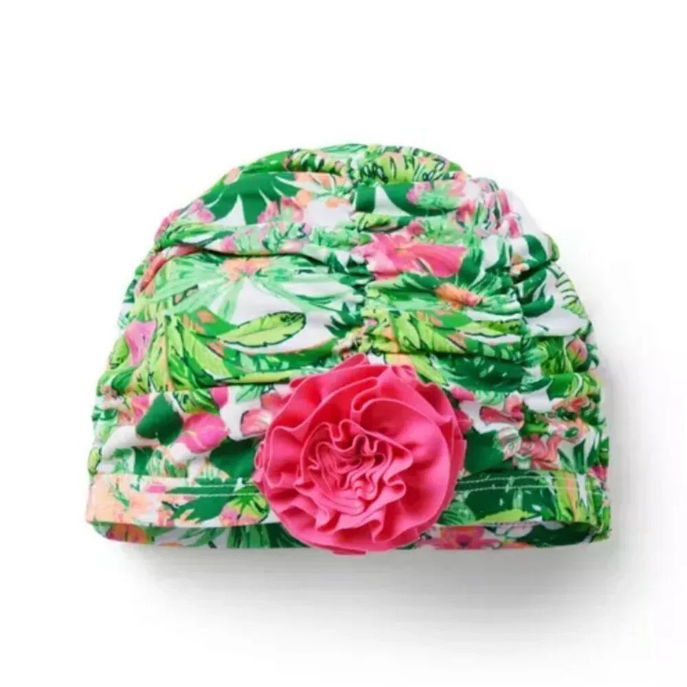Janie and Jack 100048857 Recycled Tropical Floral Swim Headwrap hat NWT